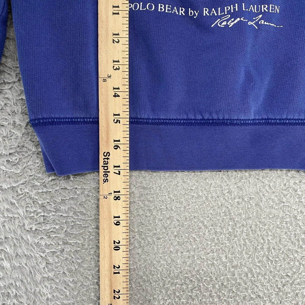 Vintage Ralph Lauren Sweatshirt Kids 5 Blue Polo Bear‎ Crewneck Pullover Y2K